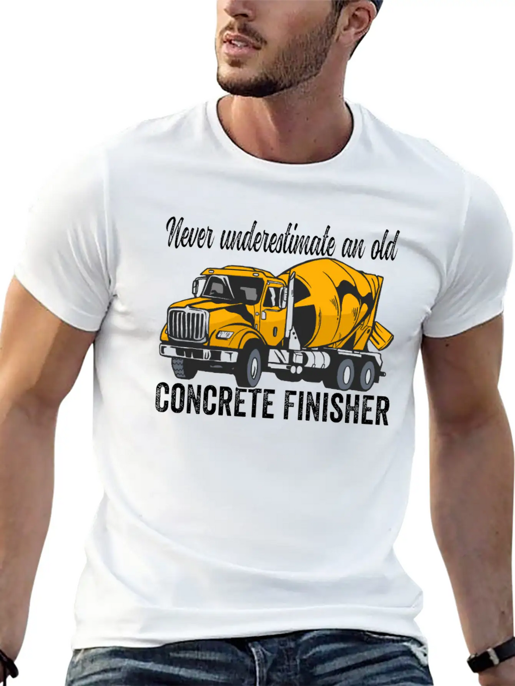 Concrete Finisher Never Underestimate Concrete Casual Graphic T-Shirt – Simple And Comfortable Daily Wear
