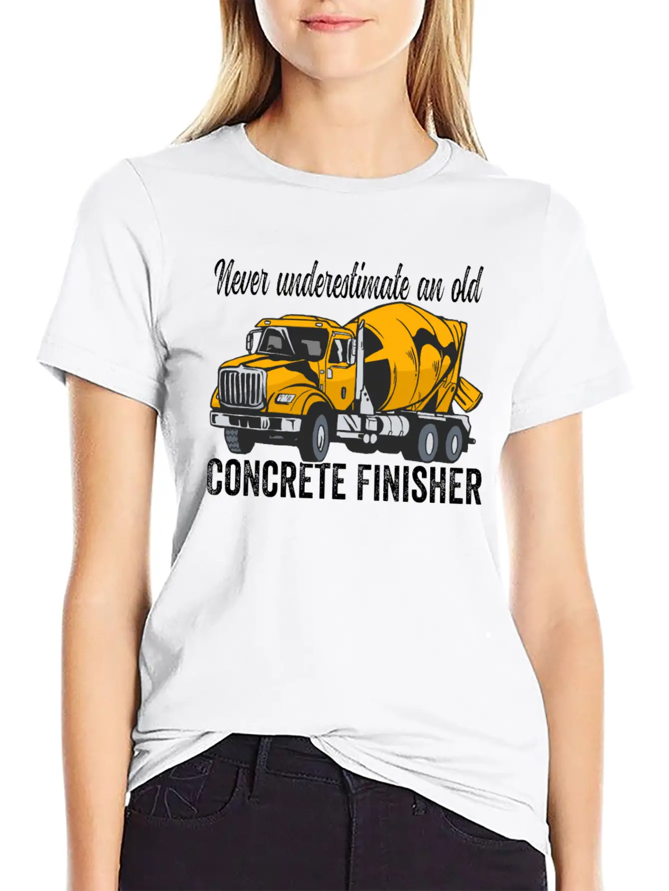 Concrete Finisher Never Underestimate Concrete Casual Graphic T-Shirt – Simple And Comfortable Daily Wear