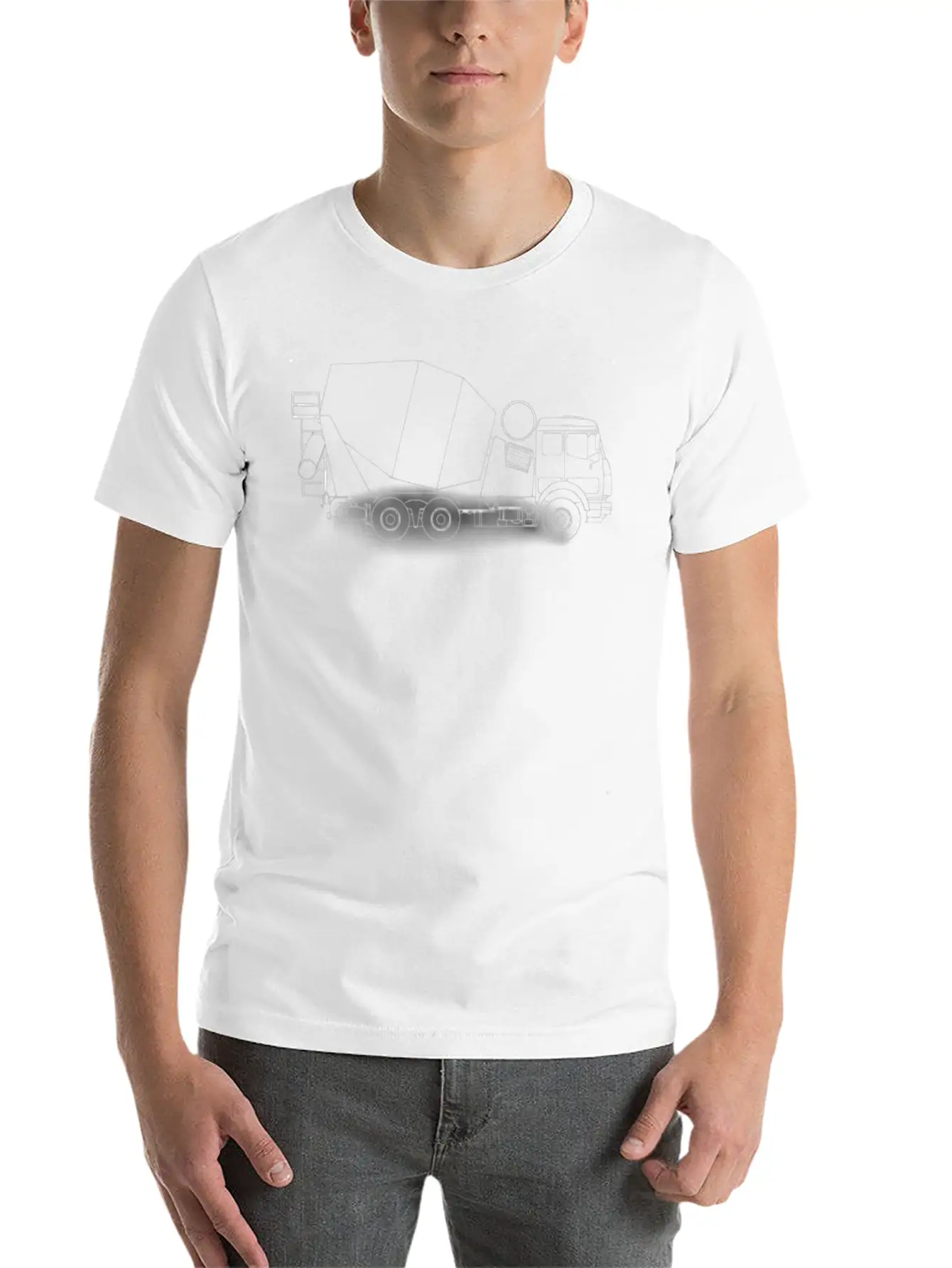 Concrete Truck Casual Graphic T-Shirt – Simple And Comfortable Daily Wear