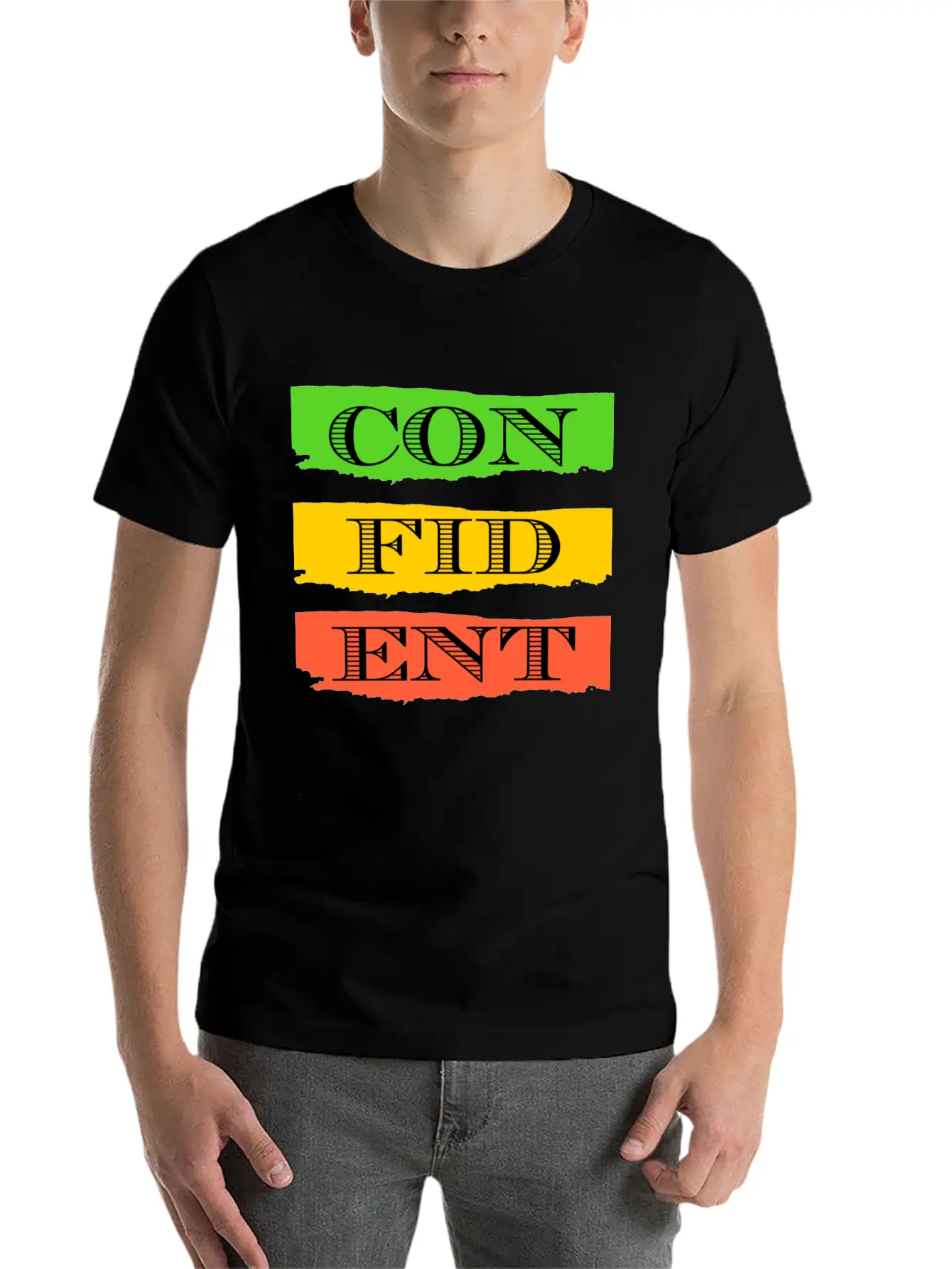 Confident Unisex Short Sleeve Soft Cotton T-Shirt – Casual Everyday Wear