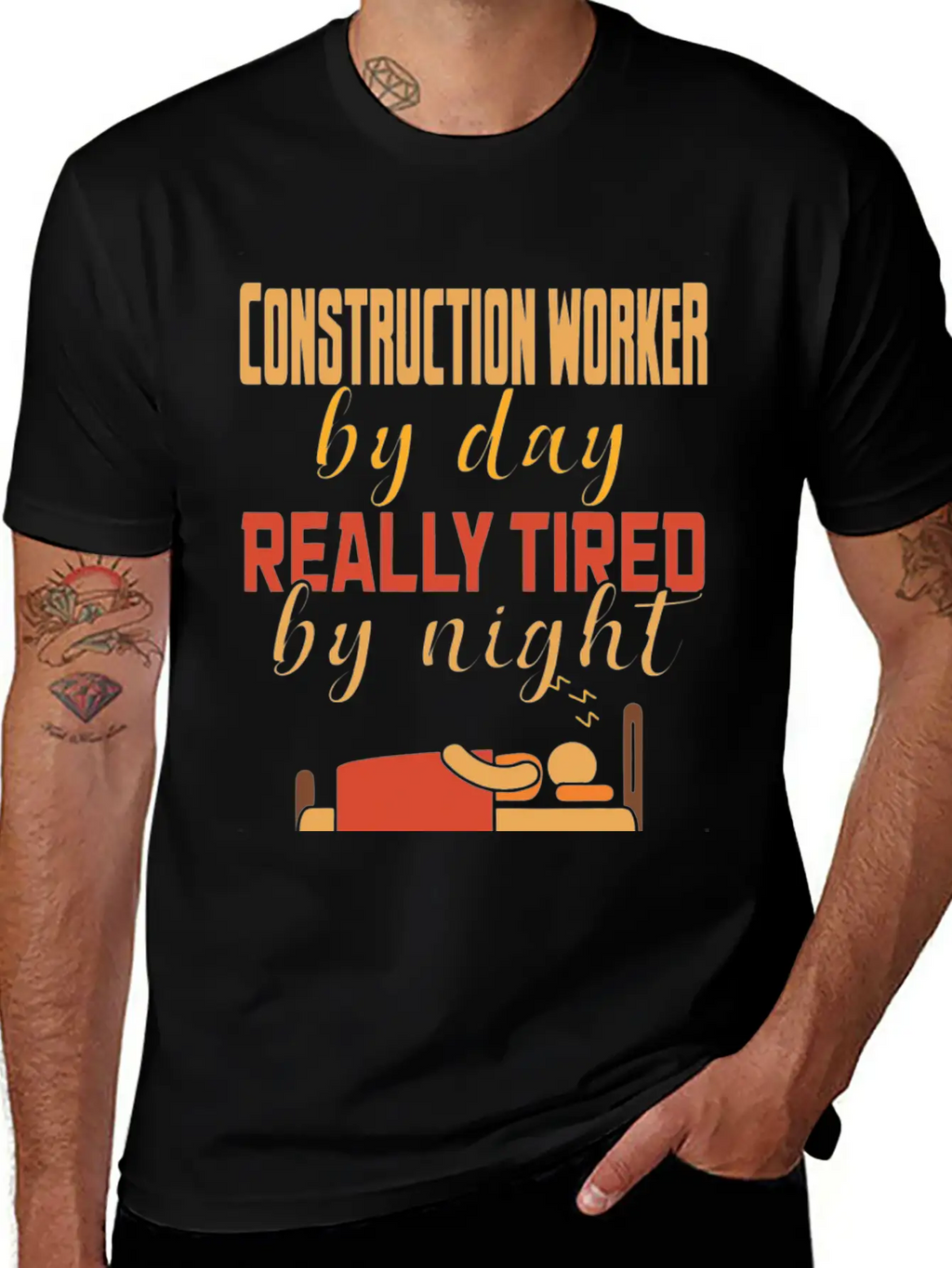 Construction Worker By Day Really Tired By Night Unisex Casual T-Shirt – Clean Design For Daily Comfort
