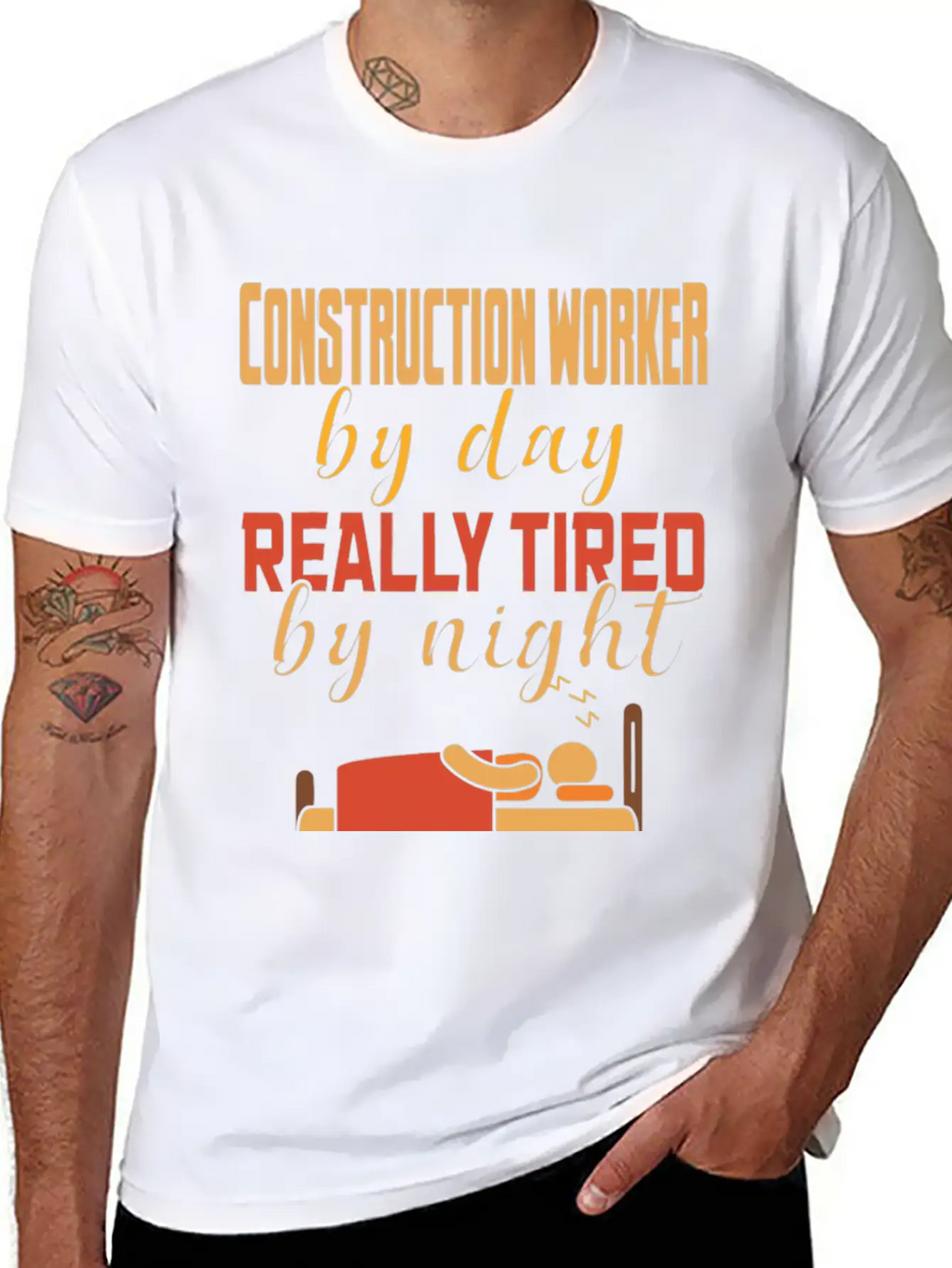 Construction Worker By Day Really Tired By Night Unisex Casual T-Shirt – Clean Design For Daily Comfort