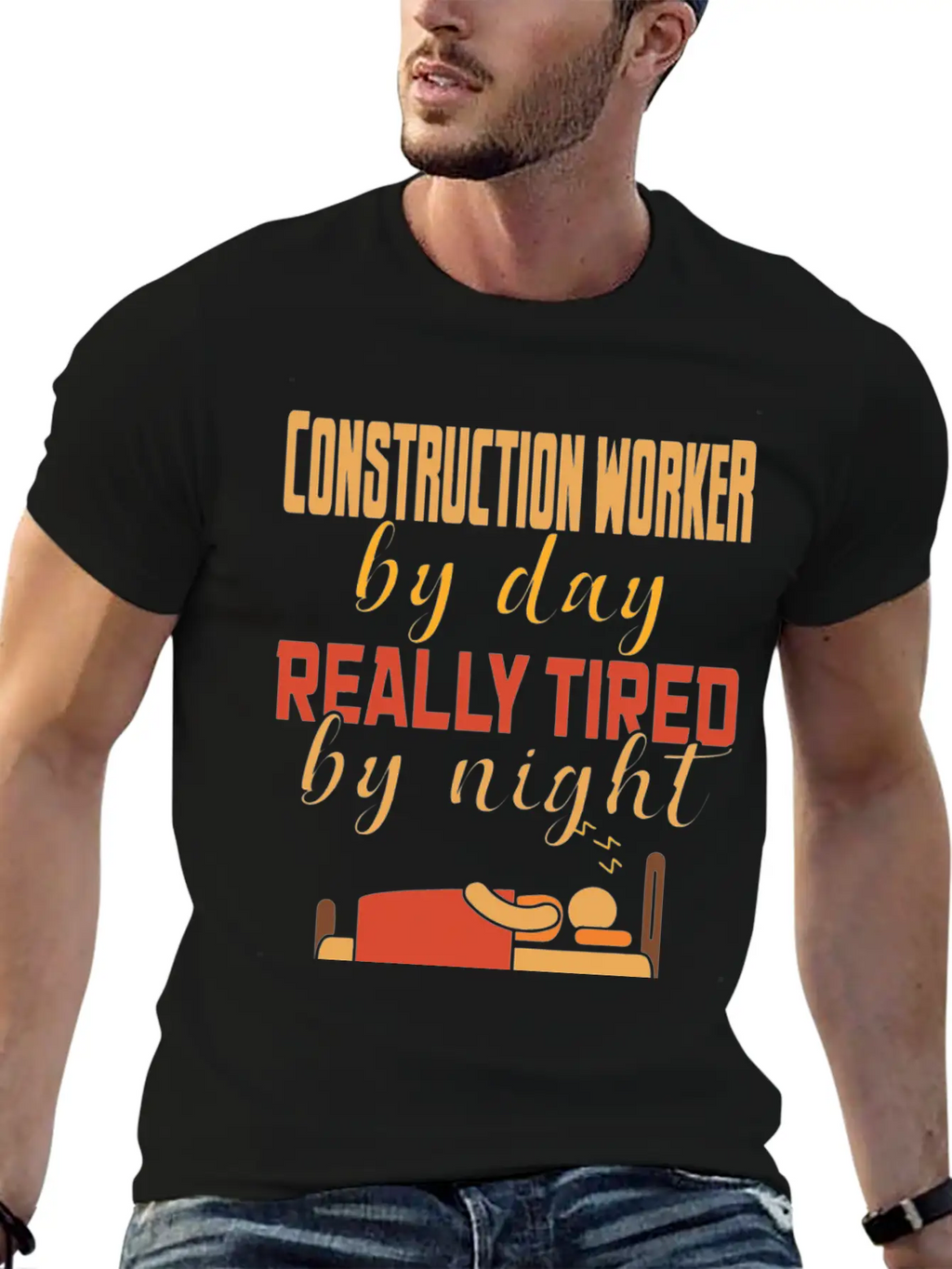 Construction Worker By Day Really Tired By Night Unisex Casual T-Shirt – Clean Design For Daily Comfort
