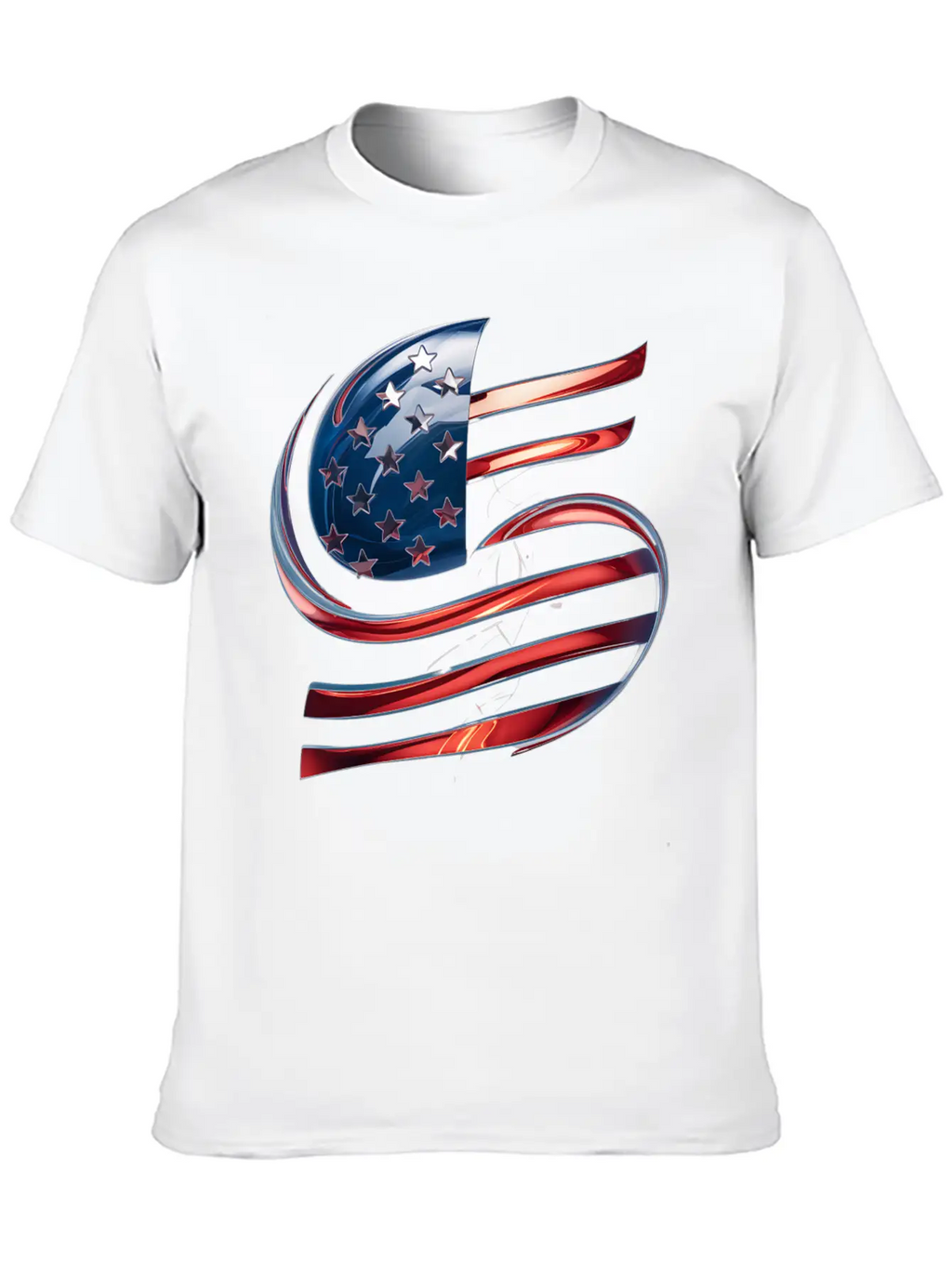 Contemporary American Flag Logo Essential Cotton Tee For Daily Outfits – Unisex Style