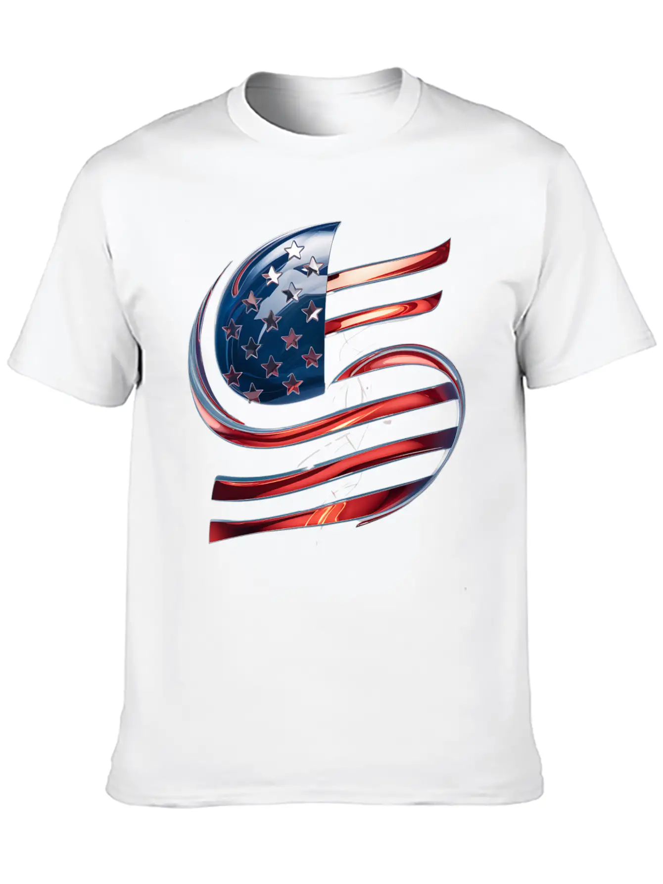 Contemporary American Flag Logo Essential Cotton Tee For Daily Outfits – Unisex Style