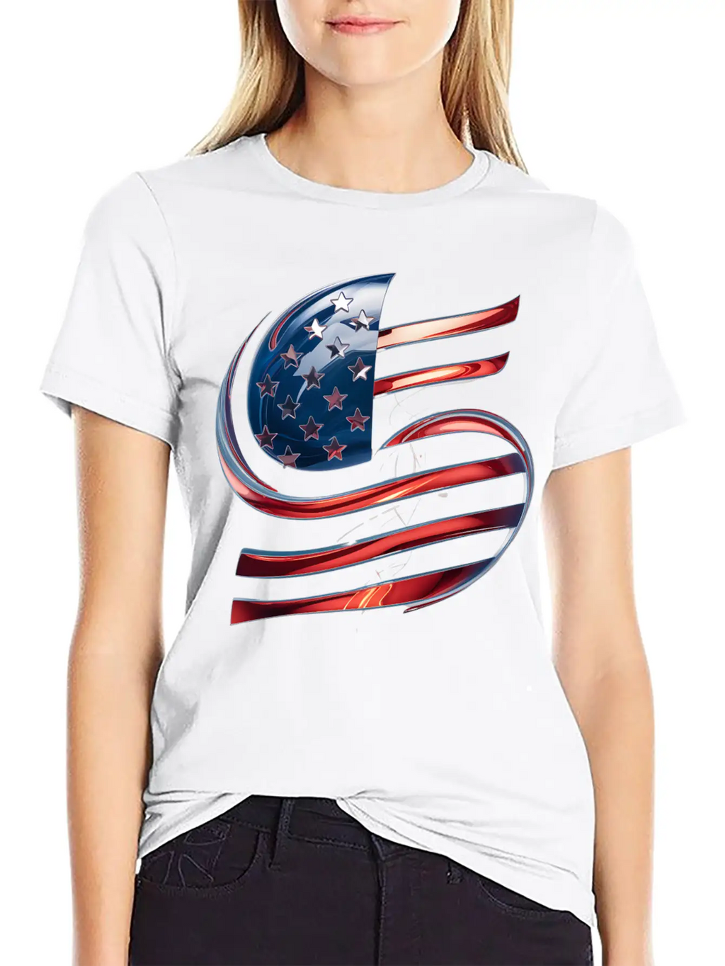 Contemporary American Flag Logo Essential Cotton Tee For Daily Outfits – Unisex Style