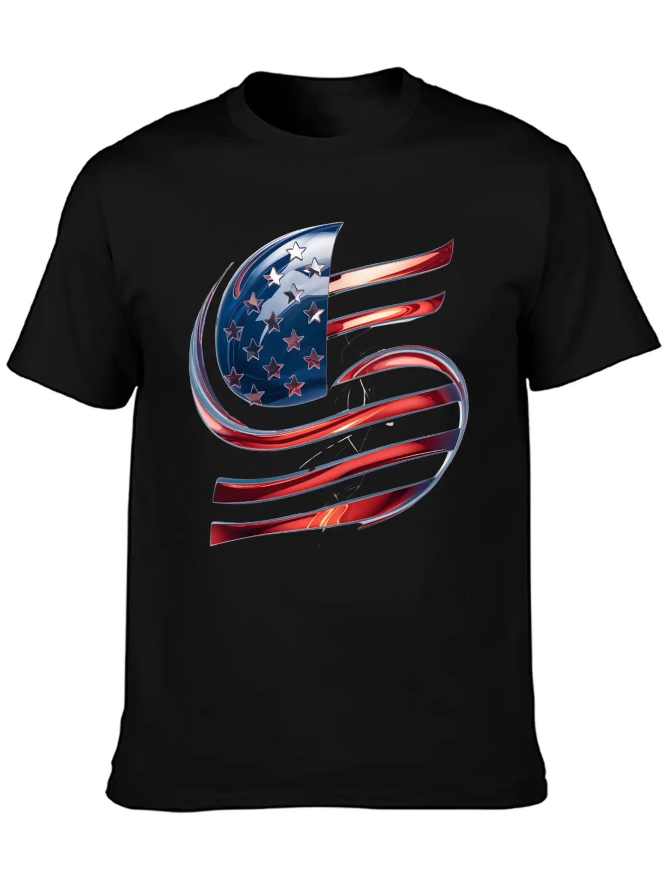 Contemporary American Flag Logo Essential Cotton Tee For Daily Outfits – Unisex Style