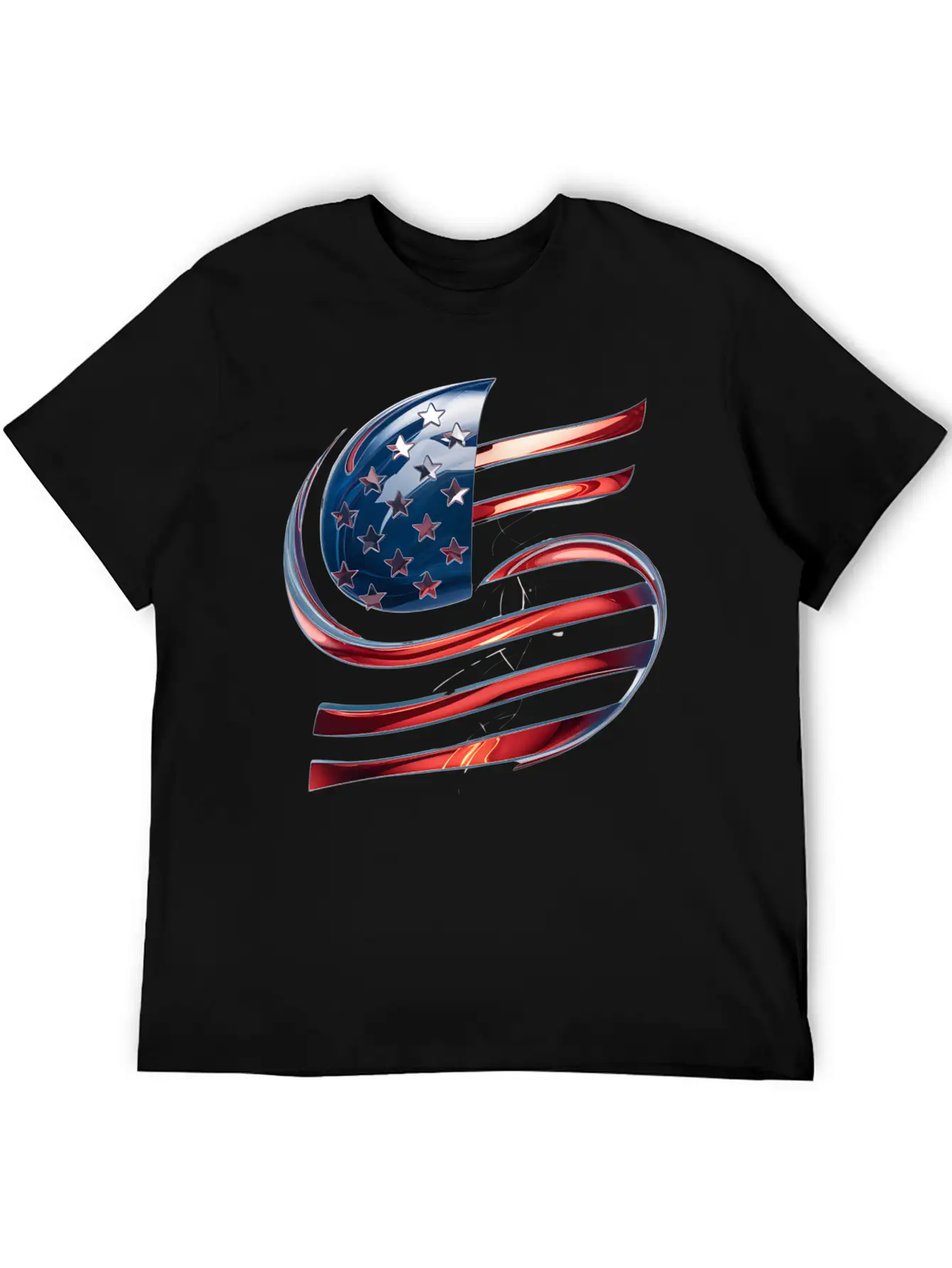 Contemporary American Flag Logo Essential Cotton Tee For Daily Outfits – Unisex Style
