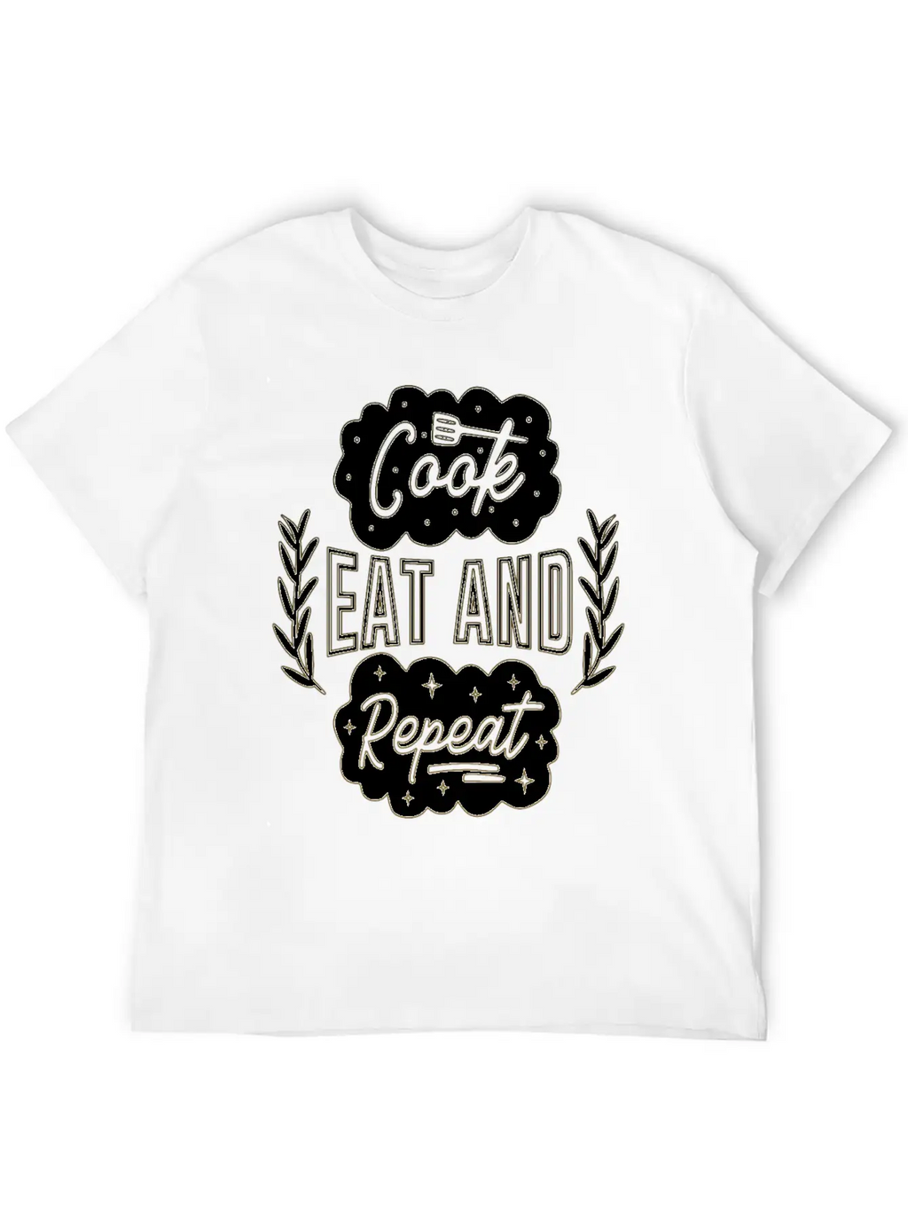 Cook Eat Repeat Cooking Cook Food Restaurant Casual Graphic T-Shirt – Simple And Comfortable Daily Wear