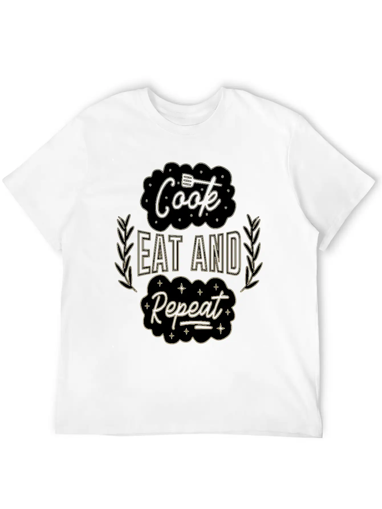 Cook Eat Repeat Cooking Cook Food Restaurant Casual Graphic T-Shirt – Simple And Comfortable Daily Wear