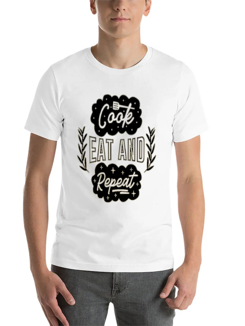 Cook Eat Repeat Cooking Cook Food Restaurant Casual Graphic T-Shirt – Simple And Comfortable Daily Wear