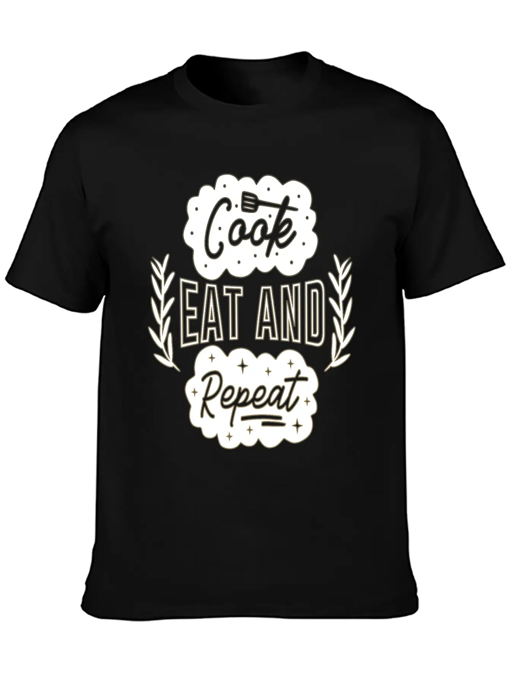 Cook Eat Repeat Cooking Cook Food Restaurant Casual Graphic T-Shirt – Simple And Comfortable Daily Wear