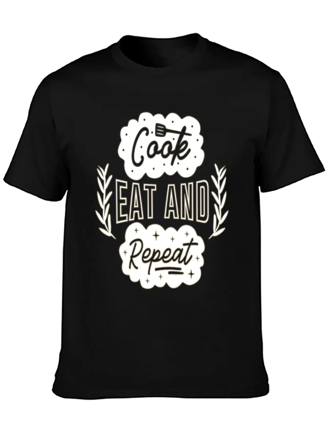 Cook Eat Repeat Cooking Cook Food Restaurant Casual Graphic T-Shirt – Simple And Comfortable Daily Wear