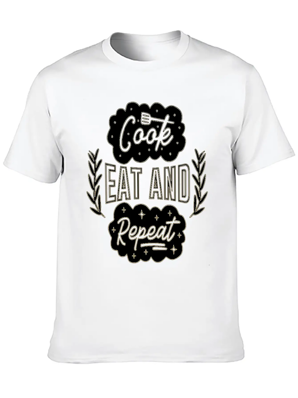 Cook Eat Repeat Cooking Cook Food Restaurant Casual Graphic T-Shirt – Simple And Comfortable Daily Wear