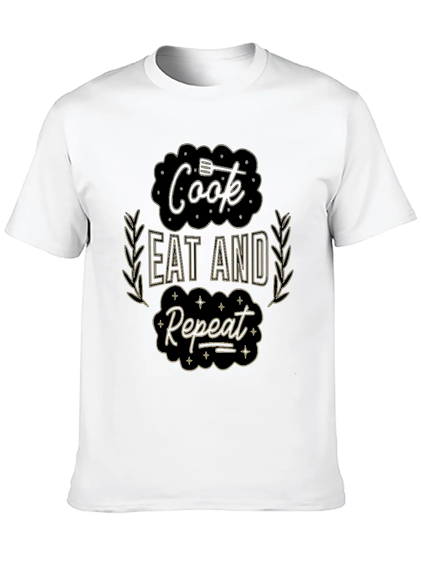 Cook Eat Repeat Cooking Cook Food Restaurant Casual Graphic T-Shirt – Simple And Comfortable Daily Wear
