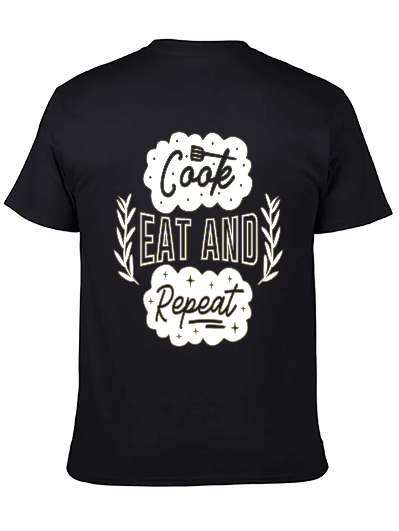 Cook Eat Repeat Cooking Cook Food Restaurant Casual Graphic T-Shirt – Simple And Comfortable Daily Wear