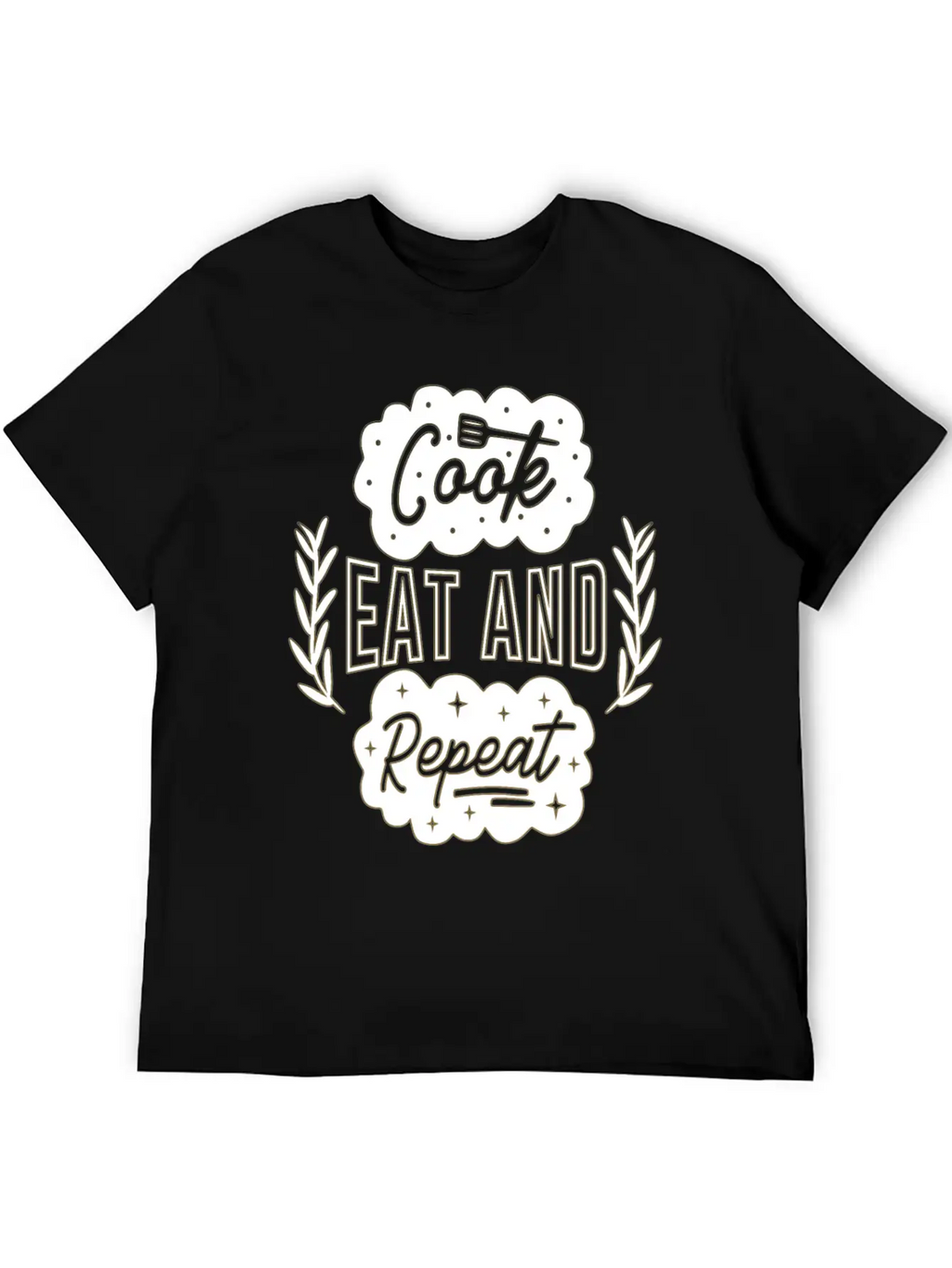 Cook Eat Repeat Cooking Cook Food Restaurant Casual Graphic T-Shirt – Simple And Comfortable Daily Wear