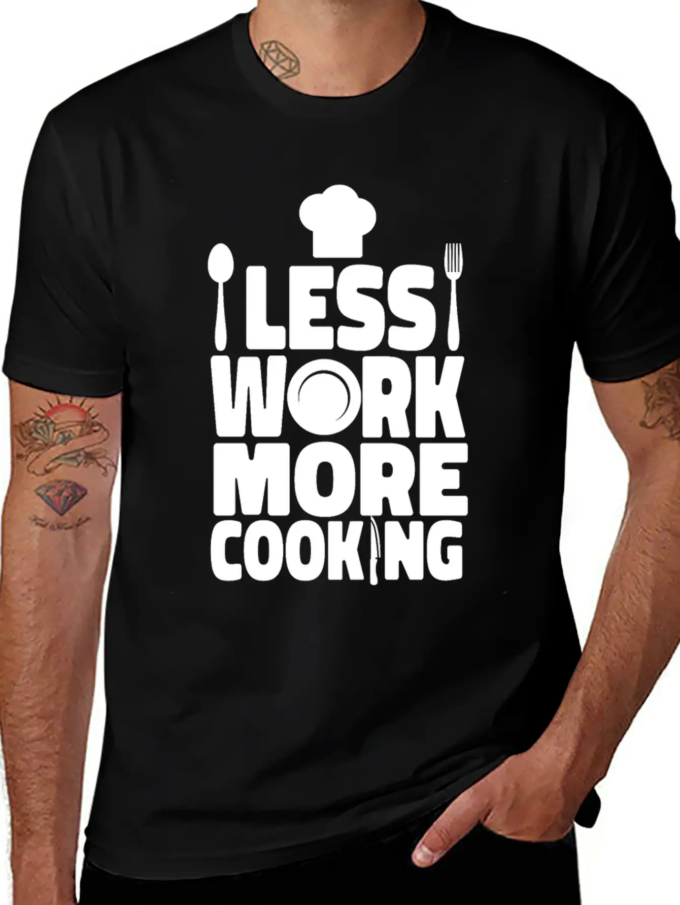 Cooking Cook Kitchen Chef Less Casual Graphic T-Shirt – Simple And Comfortable Daily Wear