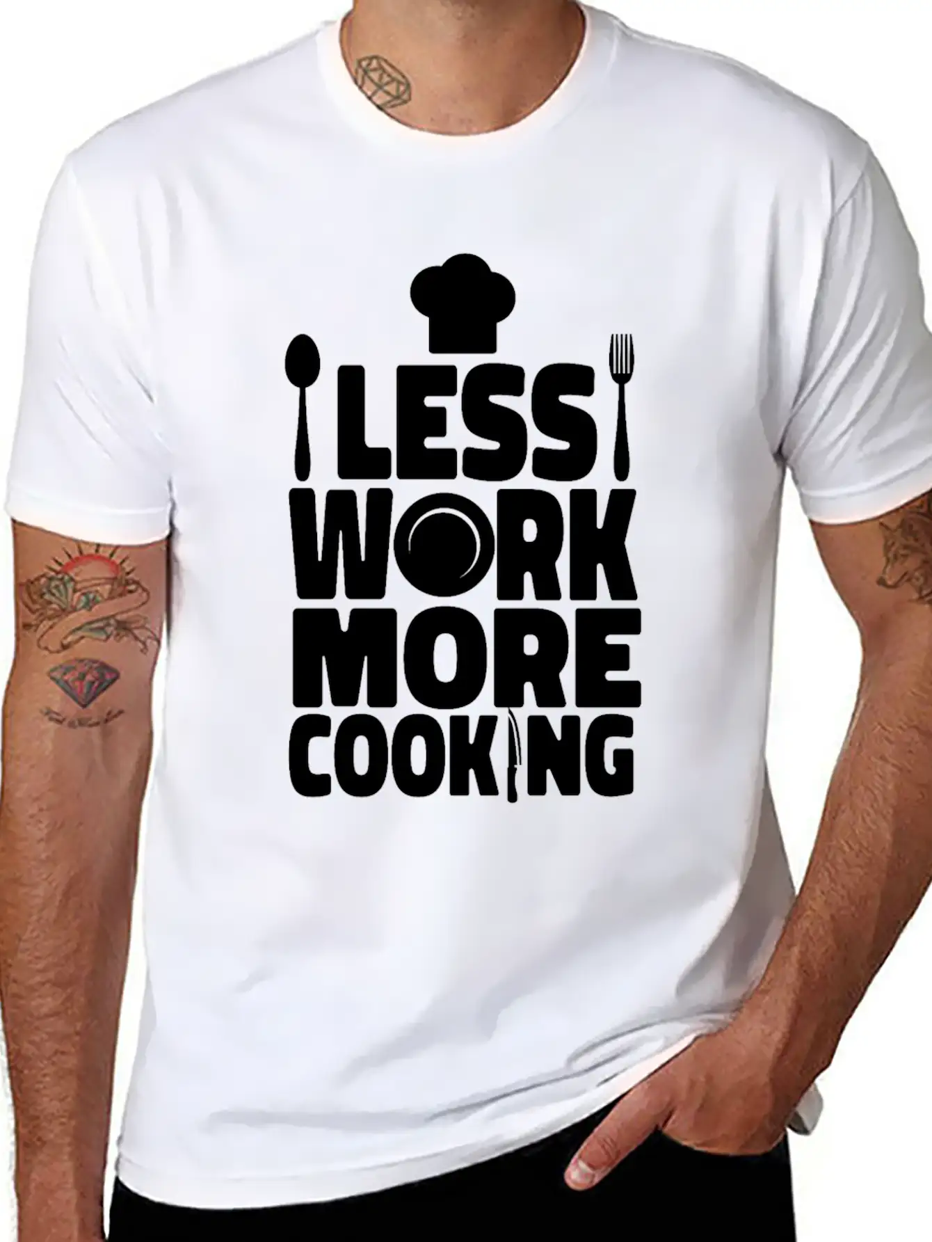 Cooking Cook Kitchen Chef Less Casual Graphic T-Shirt – Simple And Comfortable Daily Wear