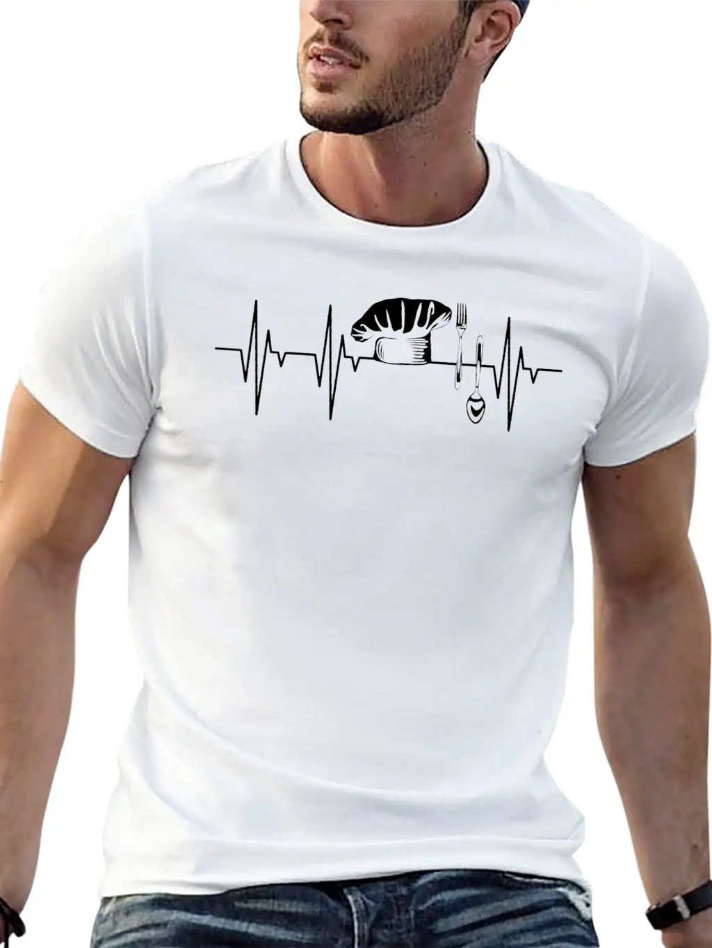 Cooking Heartbeat Funny Chef Classic Fit Graphic Tee For Daily Comfort – Unisex Cotton Shirt