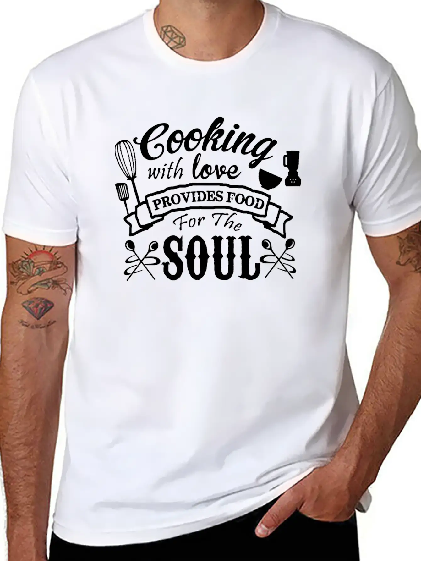 Cooking With Love Unisex Short Sleeve Soft Cotton T-Shirt – Casual Everyday Wear