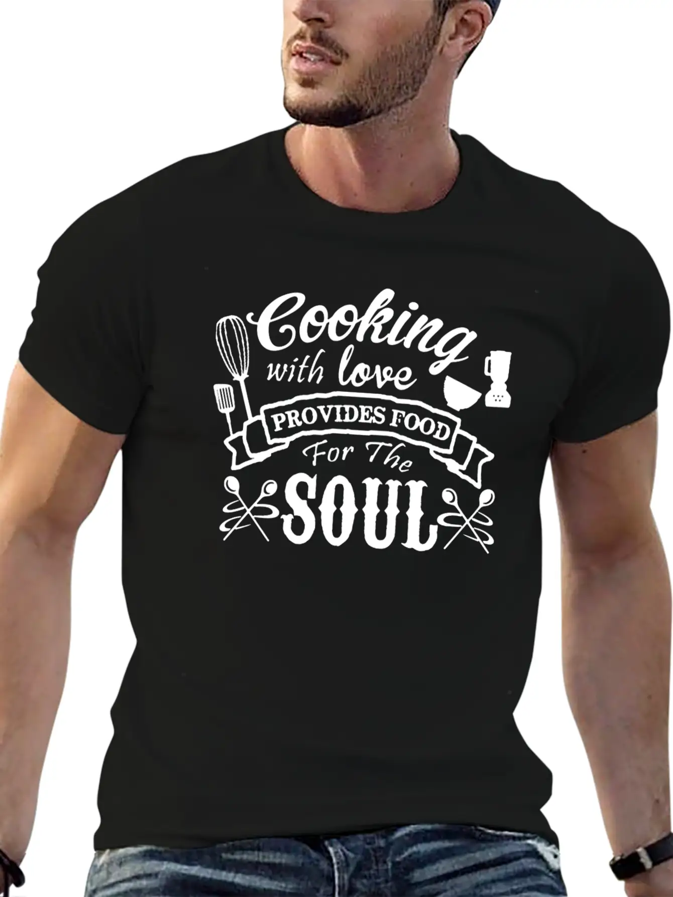 Cooking With Love Unisex Short Sleeve Soft Cotton T-Shirt – Casual Everyday Wear