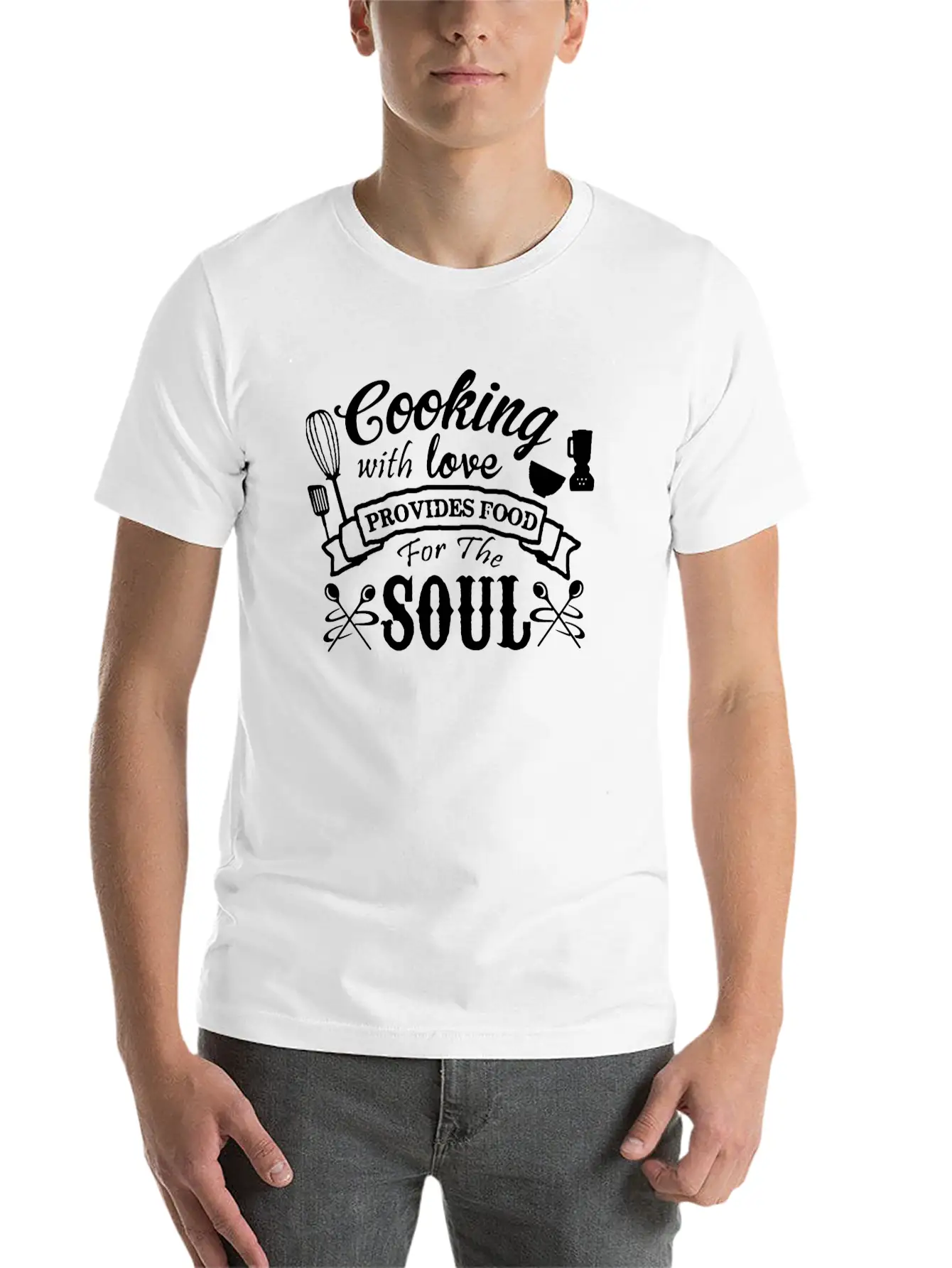 Cooking With Love Unisex Short Sleeve Soft Cotton T-Shirt – Casual Everyday Wear