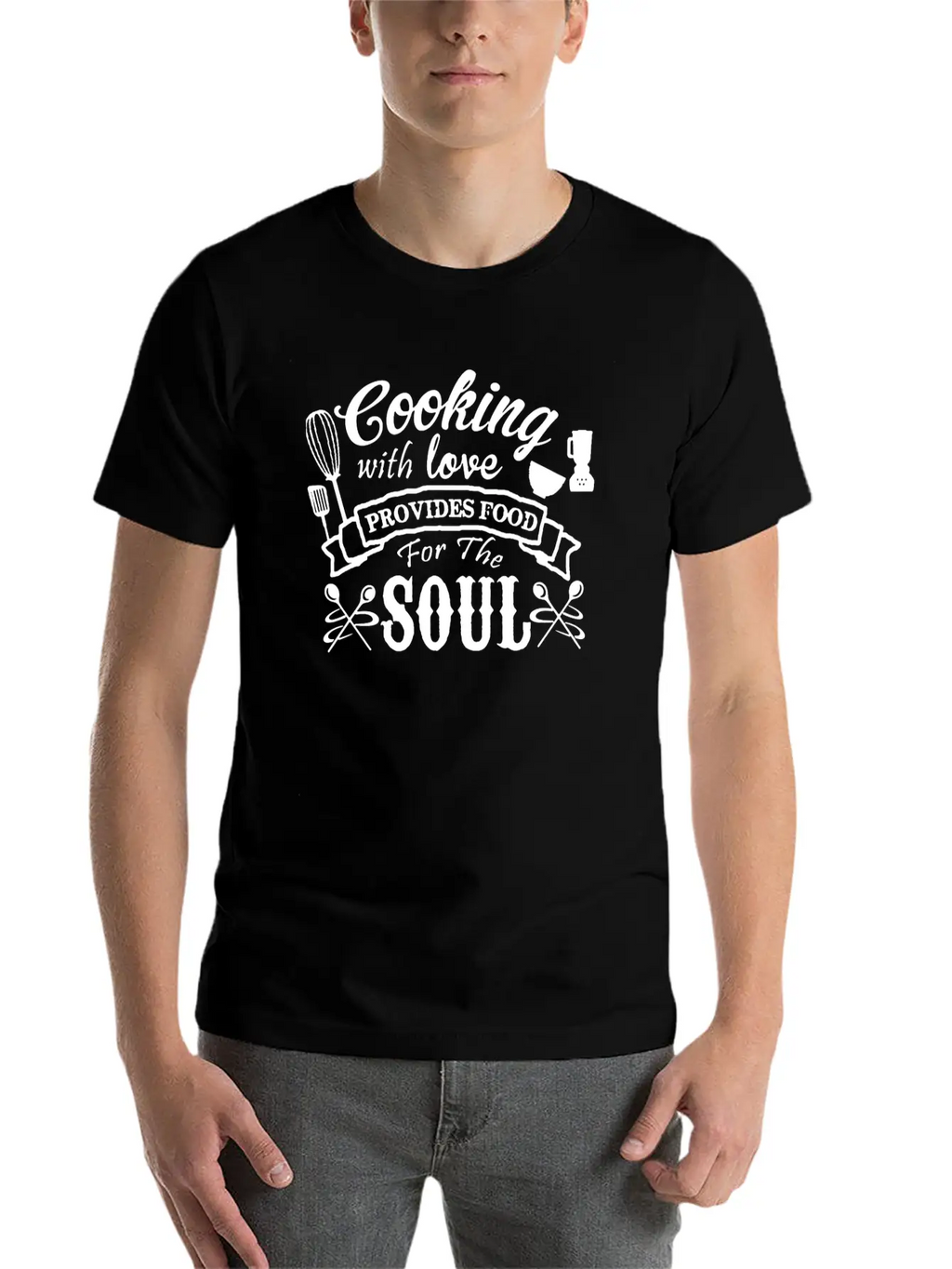 Cooking With Love Unisex Short Sleeve Soft Cotton T-Shirt – Casual Everyday Wear