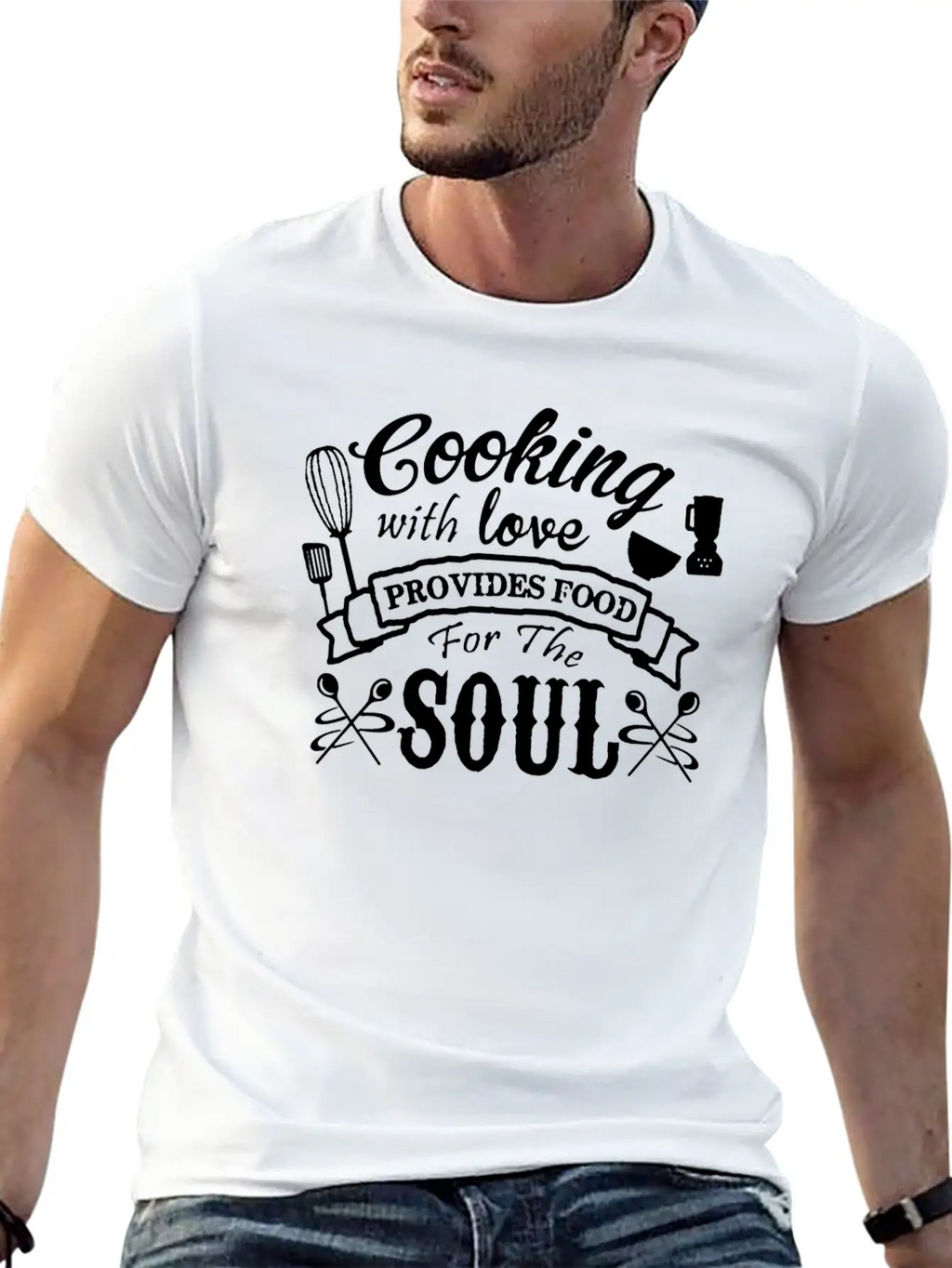 Cooking With Love Unisex Short Sleeve Soft Cotton T-Shirt – Casual Everyday Wear