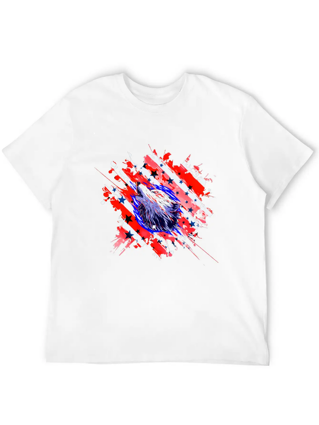 Cool American Heart Wolf USA 4th July Gift Unisex Casual T-Shirt – Clean Design For Daily Comfort