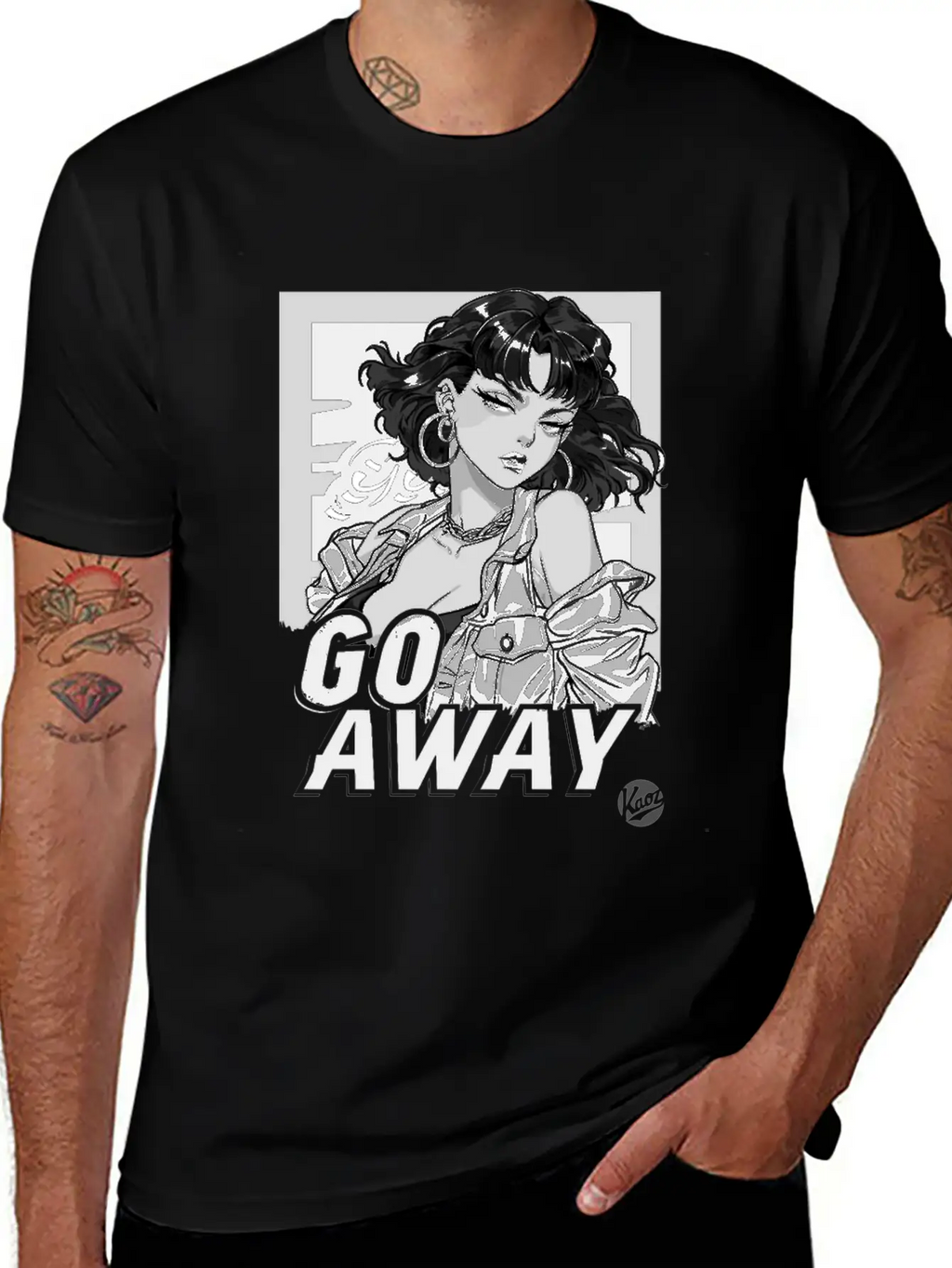 Cool And Calm Cartoon Girl – Go Away Stylish Everyday T-Shirt – Unisex Basic Cotton Tee
