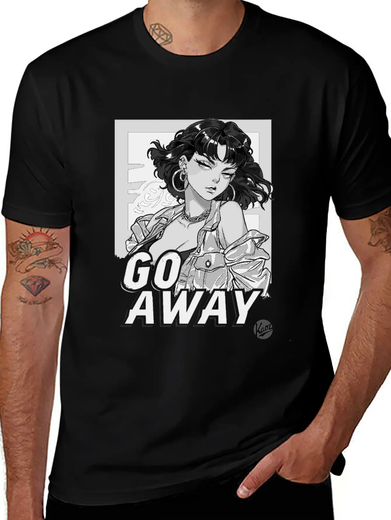 Cool And Calm Cartoon Girl – Go Away Stylish Everyday T-Shirt – Unisex Basic Cotton Tee