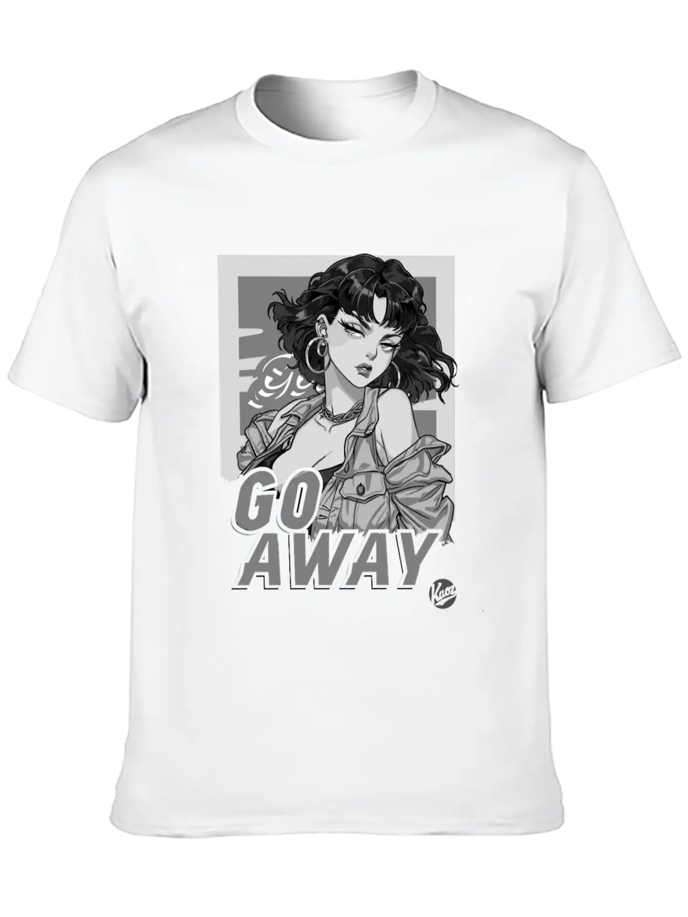 Cool And Calm Cartoon Girl – Go Away Stylish Everyday T-Shirt – Unisex Basic Cotton Tee
