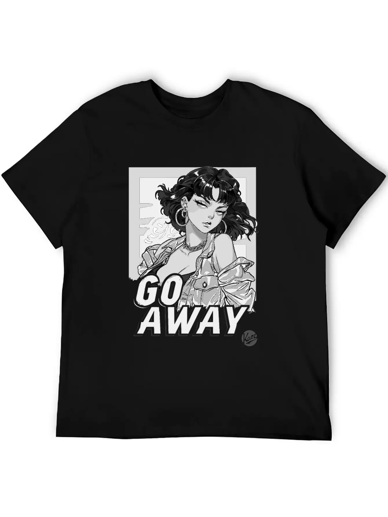 Cool And Calm Cartoon Girl – Go Away Stylish Everyday T-Shirt – Unisex Basic Cotton Tee