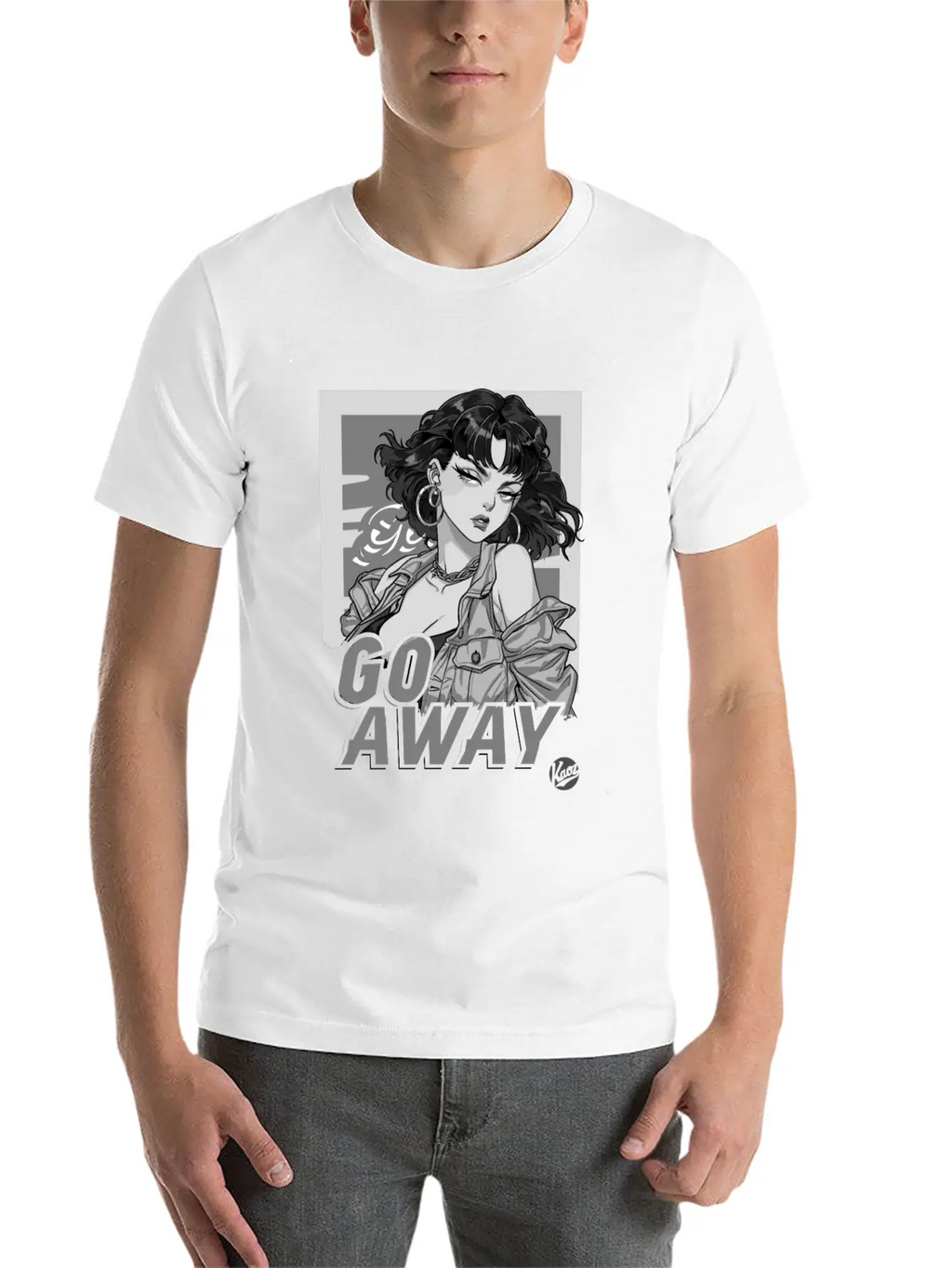 Cool And Calm Cartoon Girl – Go Away Stylish Everyday T-Shirt – Unisex Basic Cotton Tee
