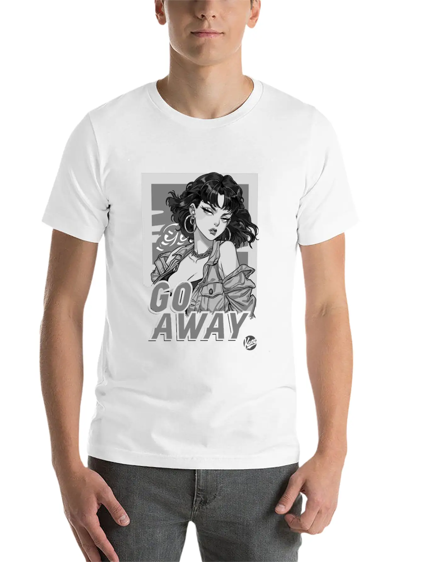 Cool And Calm Cartoon Girl – Go Away Stylish Everyday T-Shirt – Unisex Basic Cotton Tee