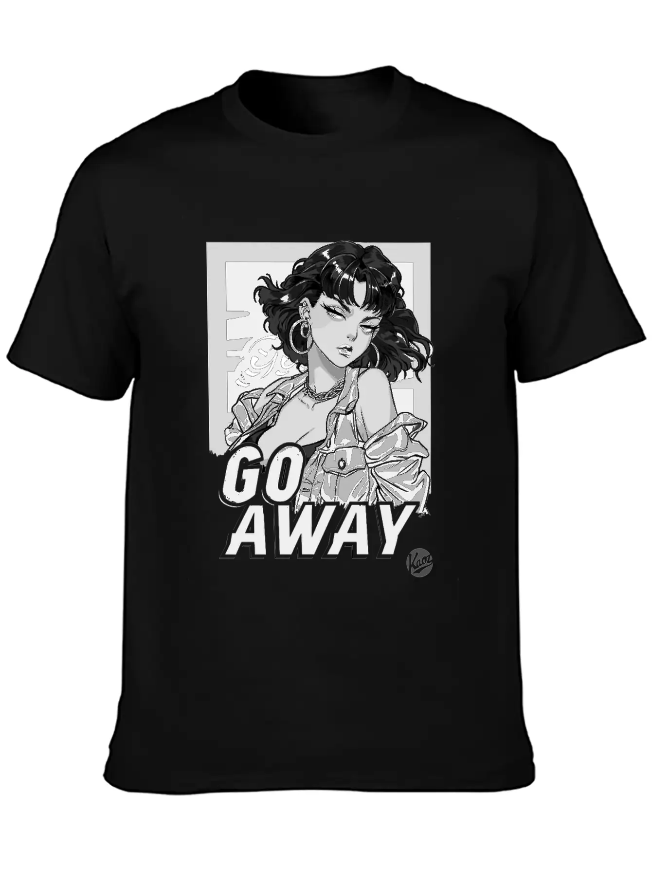 Cool And Calm Cartoon Girl – Go Away Stylish Everyday T-Shirt – Unisex Basic Cotton Tee