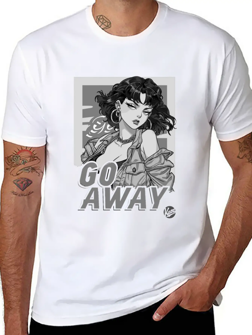 Cool And Calm Cartoon Girl – Go Away Stylish Everyday T-Shirt – Unisex Basic Cotton Tee