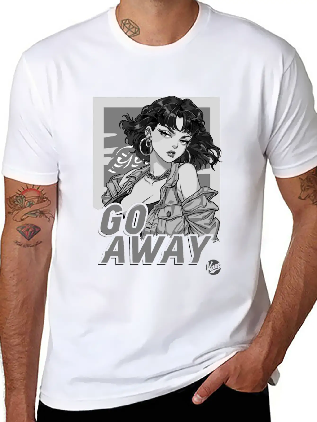 Cool And Calm Cartoon Girl – Go Away Stylish Everyday T-Shirt – Unisex Basic Cotton Tee