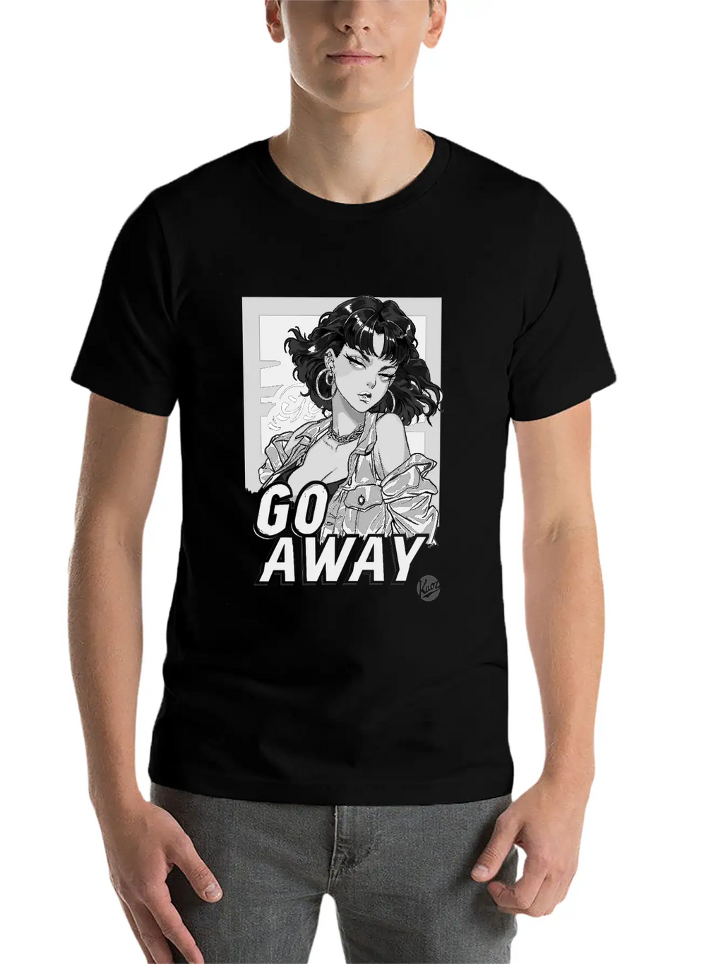 Cool And Calm Cartoon Girl – Go Away Stylish Everyday T-Shirt – Unisex Basic Cotton Tee