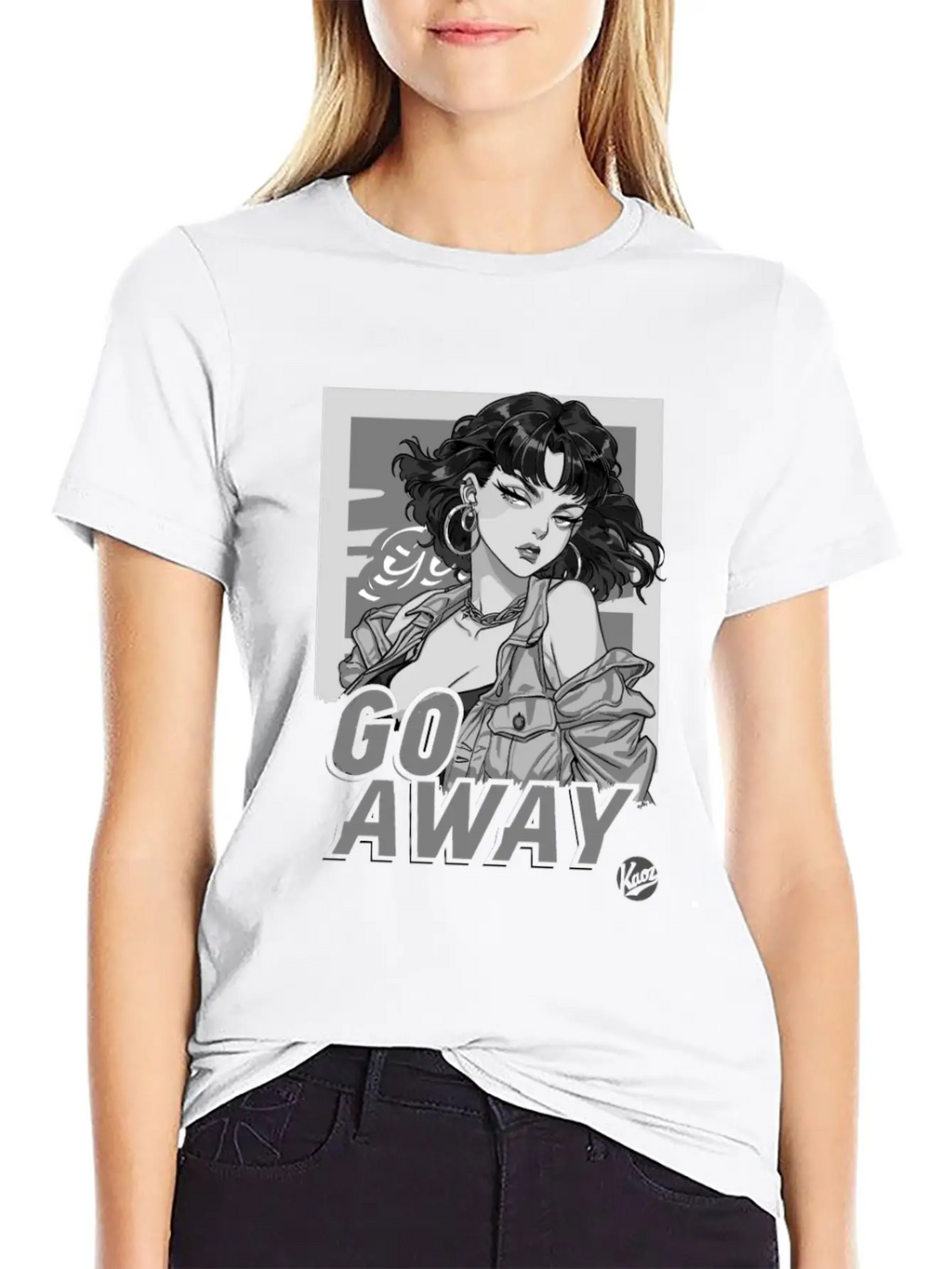 Cool And Calm Cartoon Girl – Go Away Stylish Everyday T-Shirt – Unisex Basic Cotton Tee