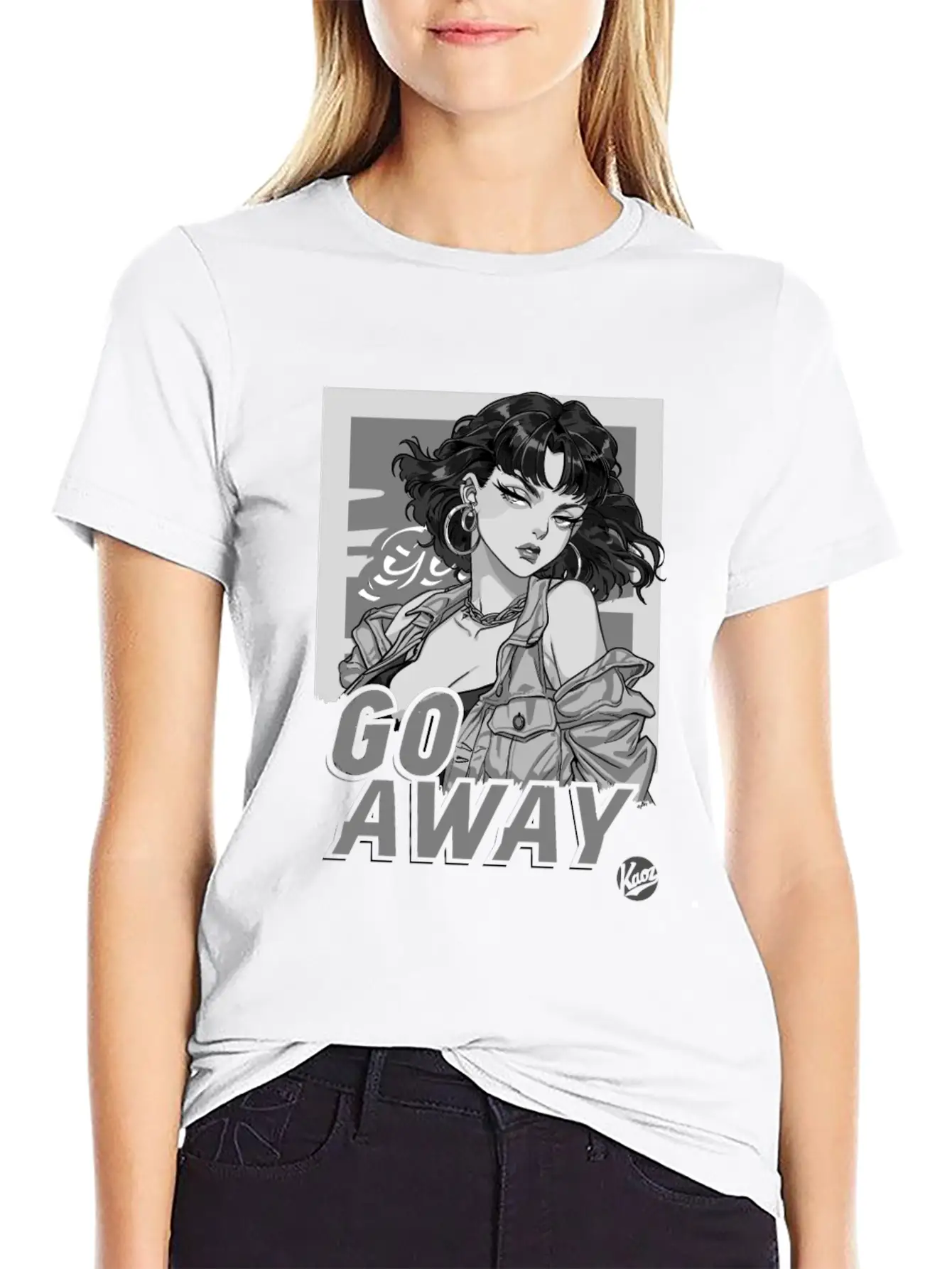 Cool And Calm Cartoon Girl – Go Away Stylish Everyday T-Shirt – Unisex Basic Cotton Tee