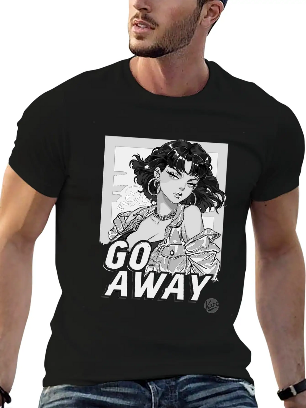 Cool And Calm Cartoon Girl – Go Away Stylish Everyday T-Shirt – Unisex Basic Cotton Tee
