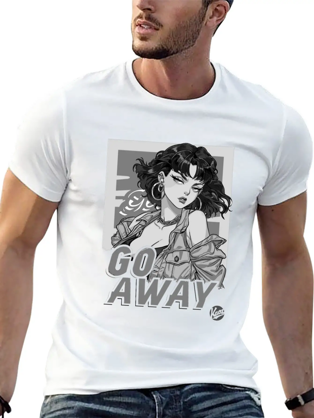 Cool And Calm Cartoon Girl – Go Away Stylish Everyday T-Shirt – Unisex Basic Cotton Tee