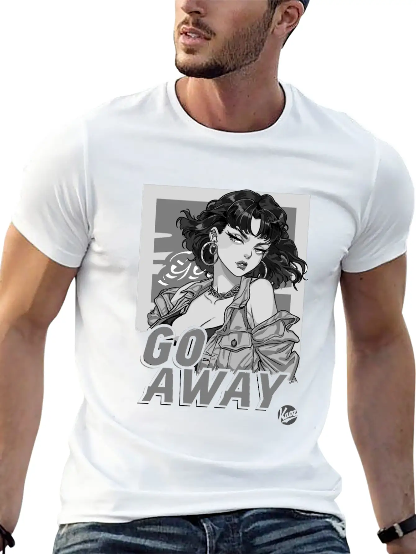 Cool And Calm Cartoon Girl – Go Away Stylish Everyday T-Shirt – Unisex Basic Cotton Tee