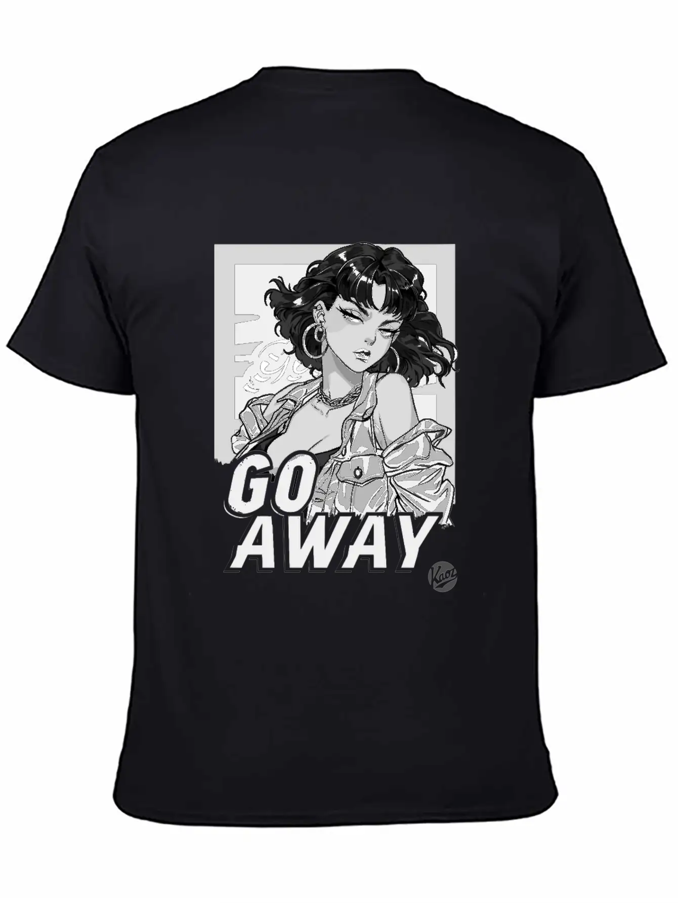 Cool And Calm Cartoon Girl – Go Away Stylish Everyday T-Shirt – Unisex Basic Cotton Tee