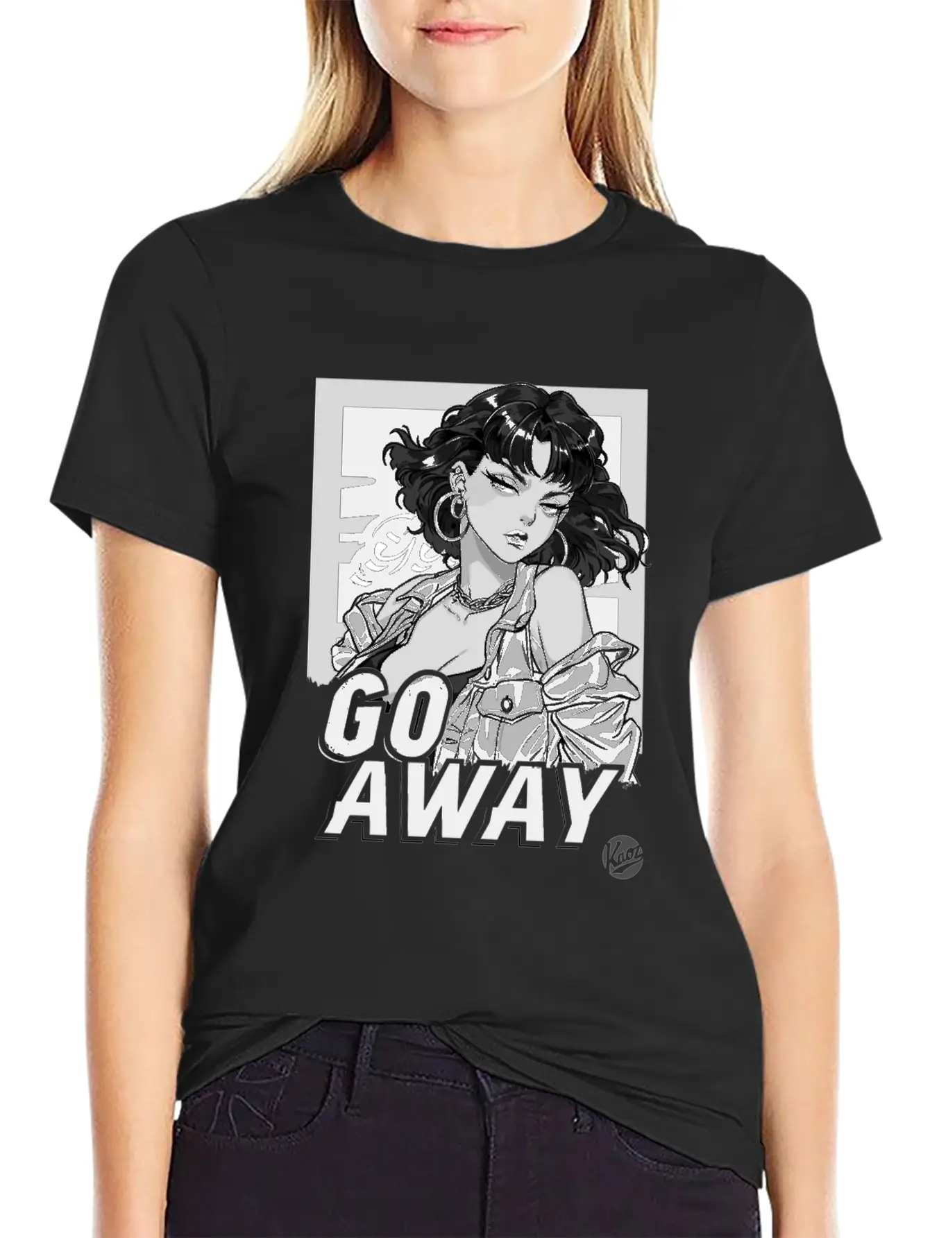 Cool And Calm Cartoon Girl – Go Away Stylish Everyday T-Shirt – Unisex Basic Cotton Tee