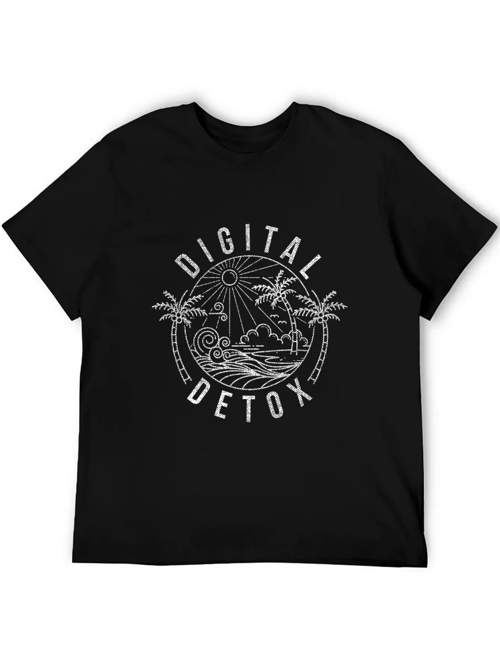Cool Digital Detox Graphic Design Quote Nature Rel Unisex Casual T-Shirt – Clean Design For Daily Comfort