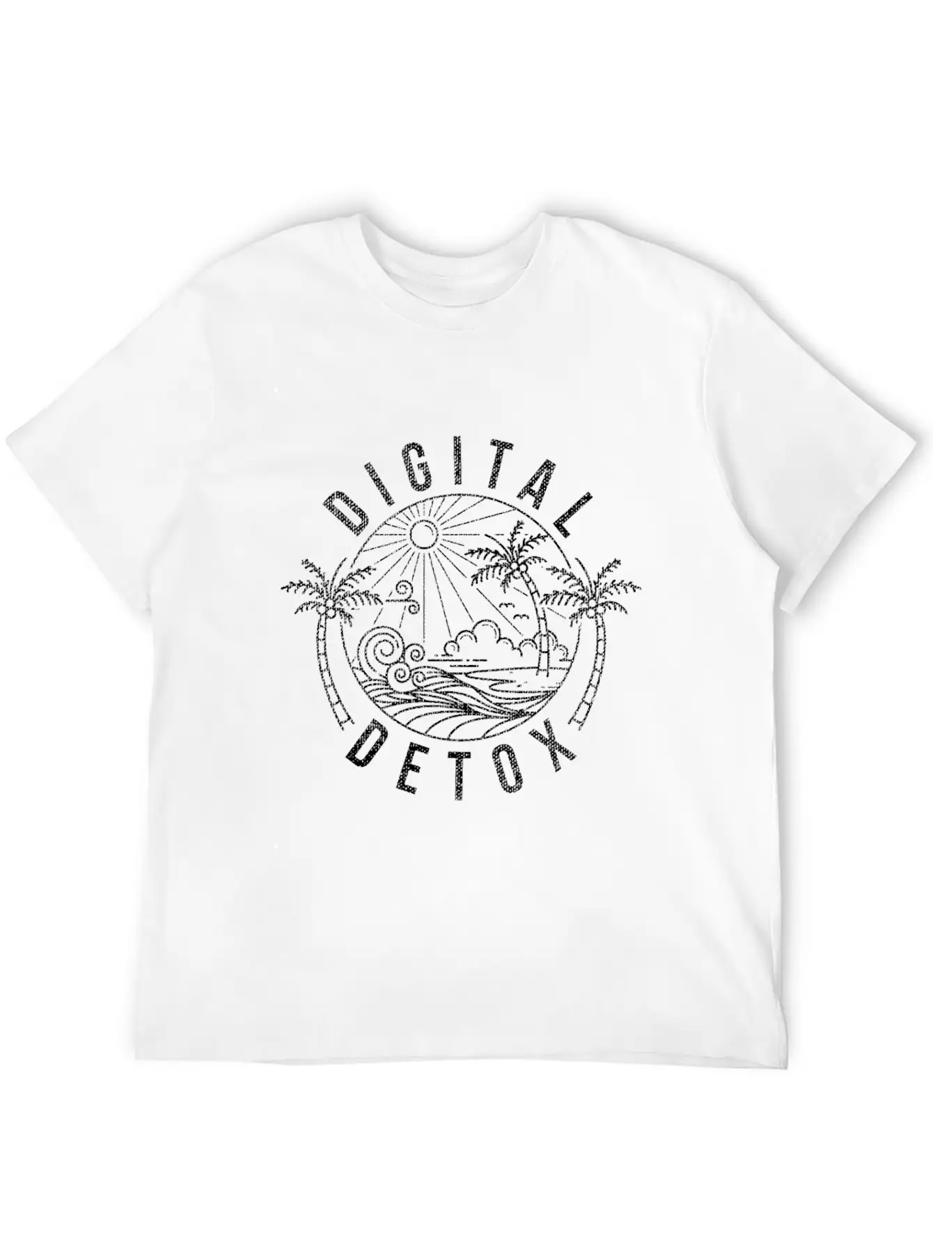 Cool Digital Detox Graphic Design Quote Nature Rel Unisex Casual T-Shirt – Clean Design For Daily Comfort