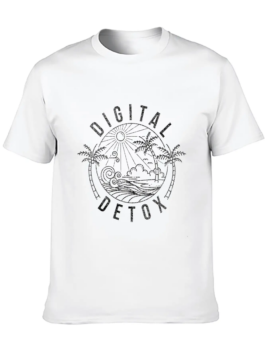 Cool Digital Detox Graphic Design Quote Nature Rel Unisex Casual T-Shirt – Clean Design For Daily Comfort